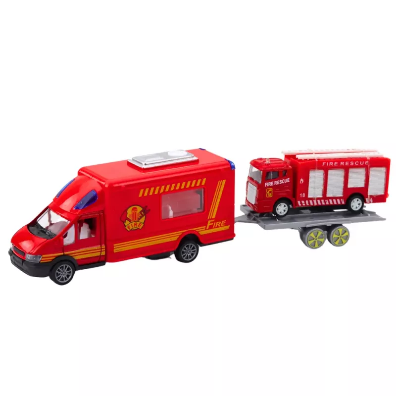 LEAN TOYS Set de coches de bomberos rojo