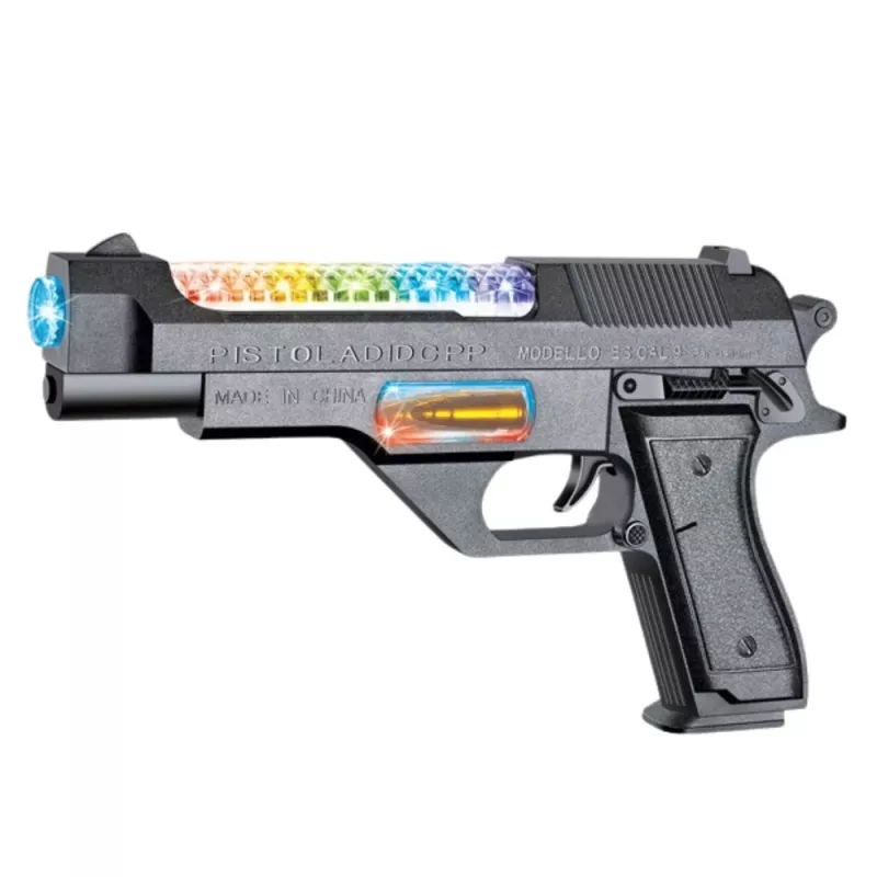 LEAN TOYS Pistola a pilas con luces de colores y sonidos 24 cm