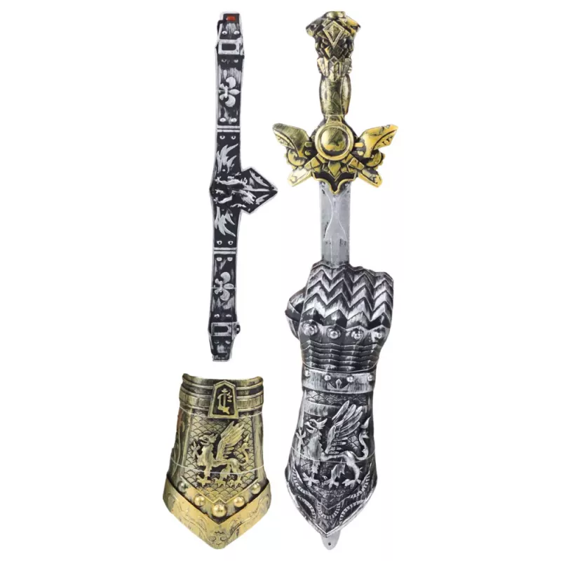 LEAN TOYS Set de caballero gladiador espada peto cinturón decorado