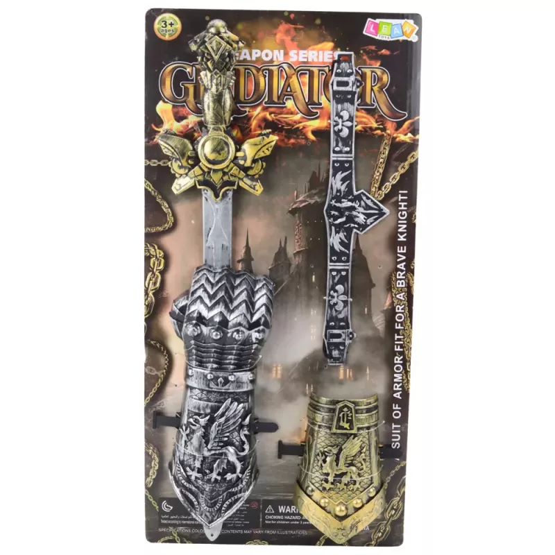 LEAN TOYS Set de caballero gladiador espada peto cinturón decorado