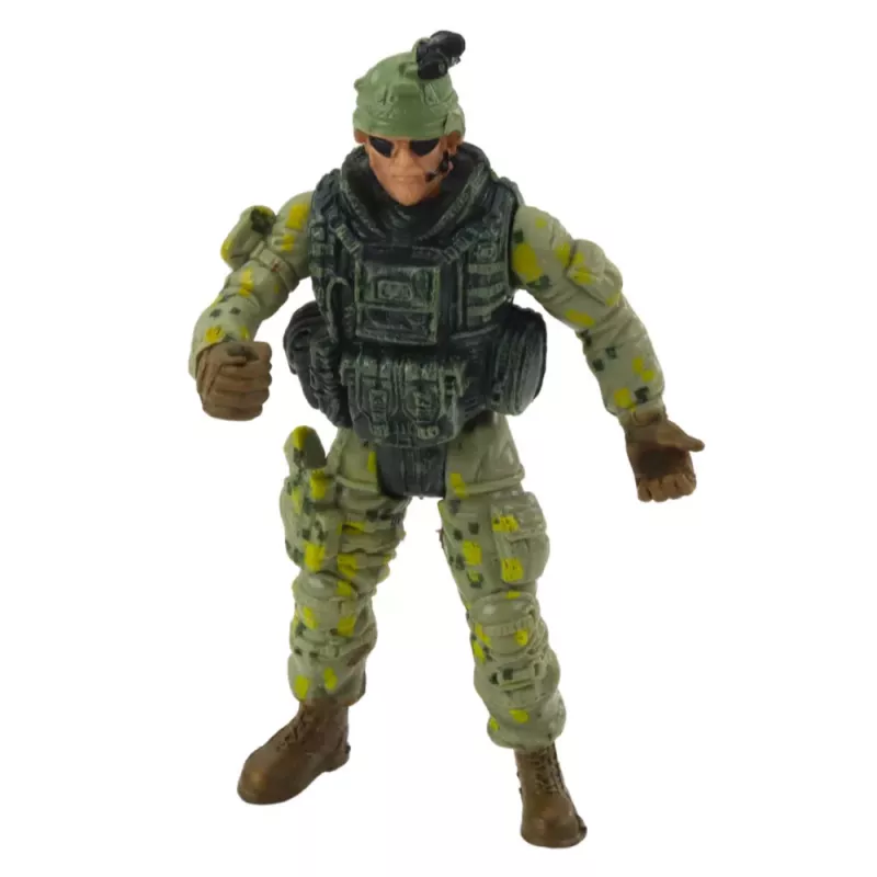 LEAN TOYS Set militar: helicóptero militar y figura de soldado