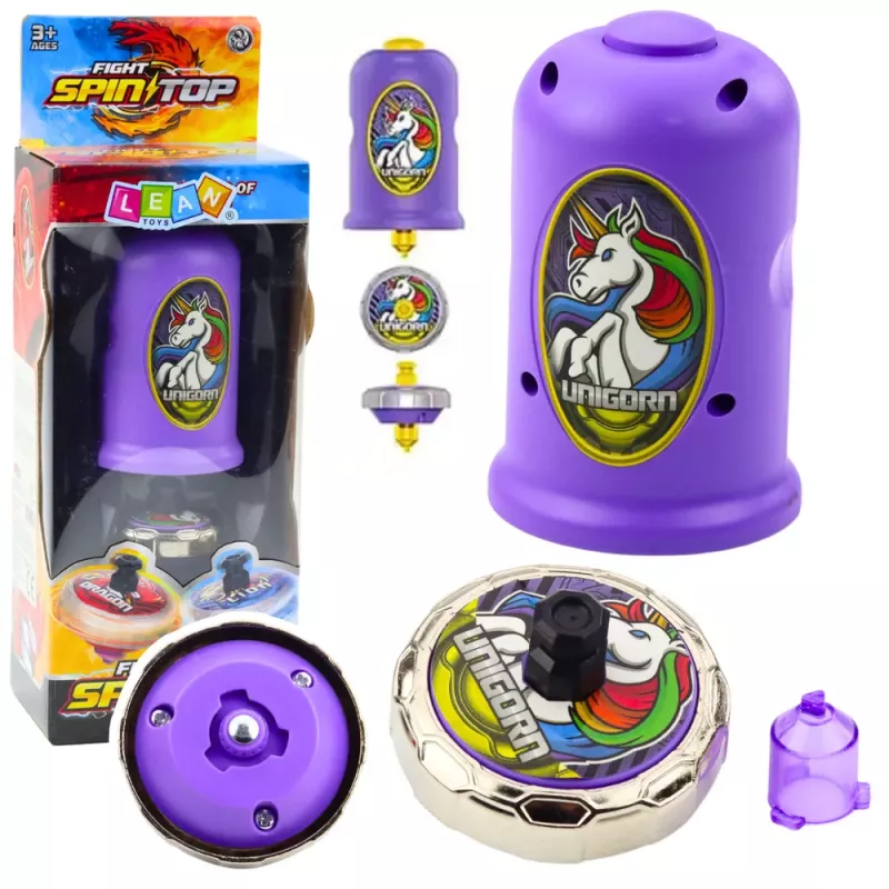 LEAN TOYS Set lanzador de disco volador unicornio morado