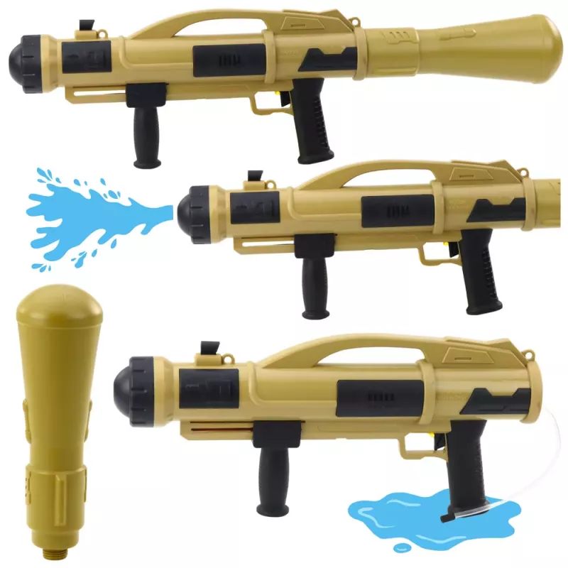 LEAN TOYS Pistola de agua bazuca con bomba 73 cm beige 1100 ml