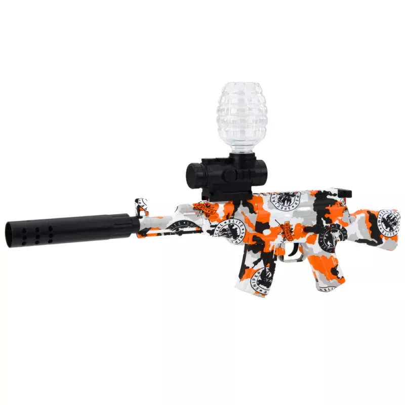 LEAN TOYS Rifle AK47 para bolas de agua hydrogel grafiti naranja