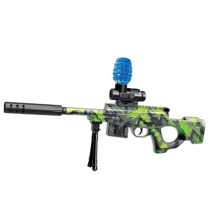 LEAN TOYS Rifle AWM para bolas de agua hydrogel verde con gafas de protección 61 cm
