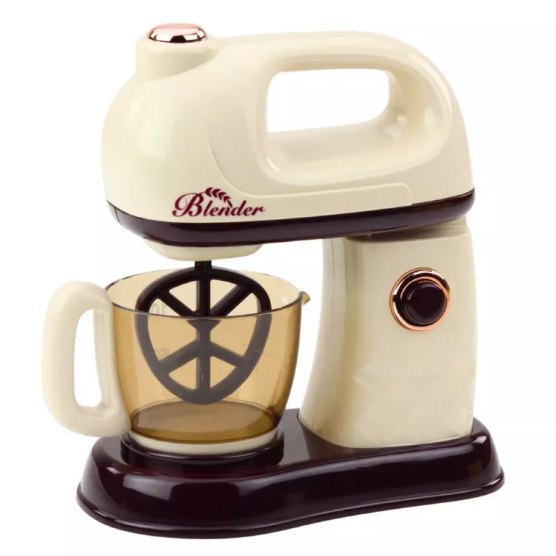 LEAN TOYS Batidora de cocina robot para niños, cabezal giratorio 360°, luces, blanca