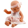 LEAN TOYS Muñeca bebé con vestido rosa de encaje y diadema con estrella