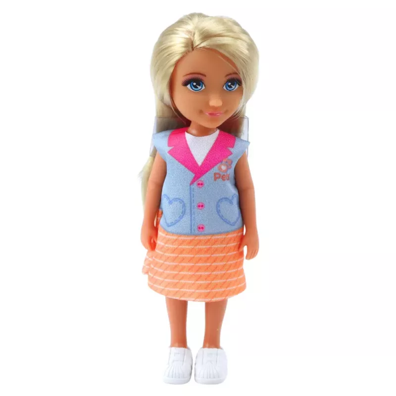 LEAN TOYS Mini muñeca con set de accesorios de veterinaria para tratar perro y gato