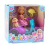 LEAN TOYS Mini muñeca Ankiki en triciclo con set de perro