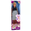 LEAN TOYS Muñeca Anlily embarazada con vestido de rayas blanco y negro y bebé