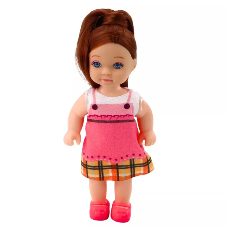 LEAN TOYS Set de mini muñecas con dos cachorros, cama, cuenco y biberón