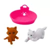 LEAN TOYS Set de mini muñecas con perro, cama para gato y comedero