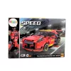 LEAN TOYS Coche robot 2 en 1 de construcción con bloques GT3 rojo, 335 piezas
