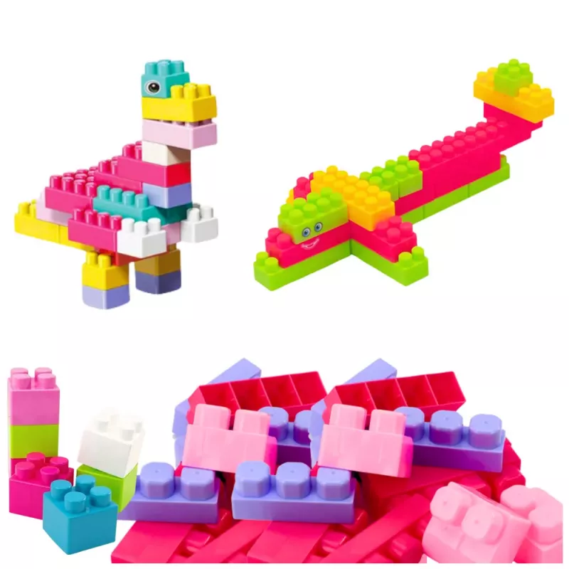 LEAN TOYS Bloques de construcción en caja de almacenamiento 230 elementos Wafle Mini