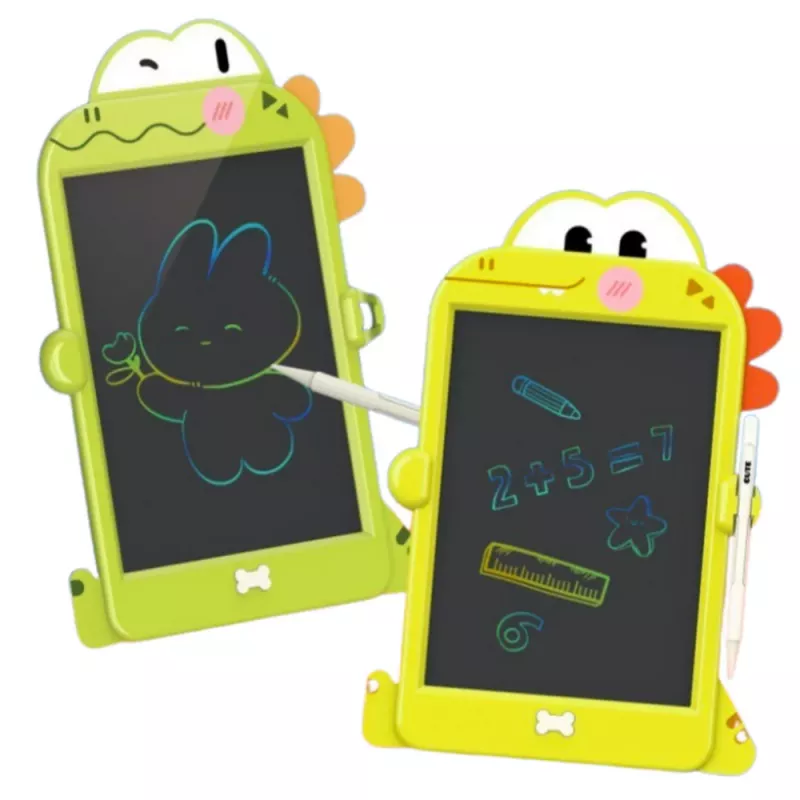 LEAN TOYS Pizarra LCD de escritura y dibujo dinosaurio lápiz verde 8,5