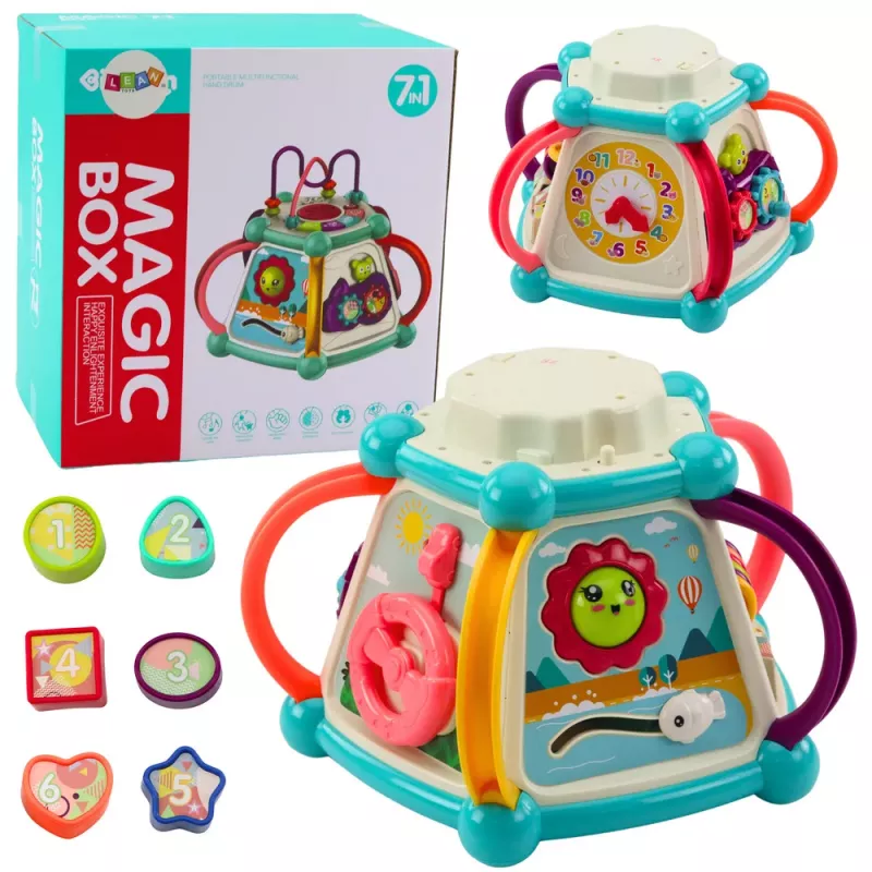LEAN TOYS Cubo didáctico multifuncional clasificador 7en1 luces sonidos