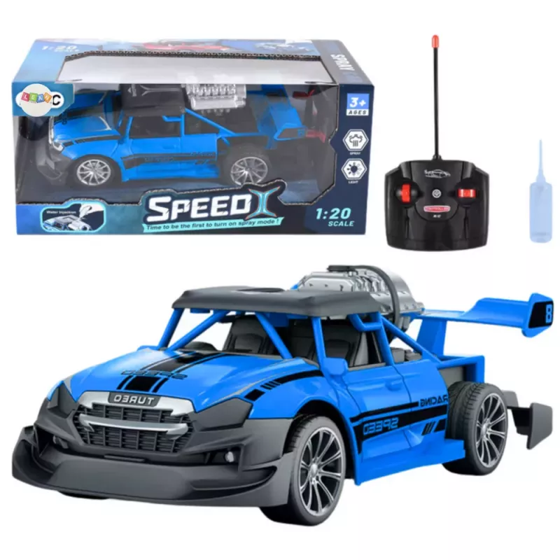 LEAN TOYS Coche teledirigido RC 1:20 luces efecto humo azul