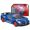 LEAN TOYS Coche deportivo sensor de obstáculos bola LED rotación 360° luces sonido azul