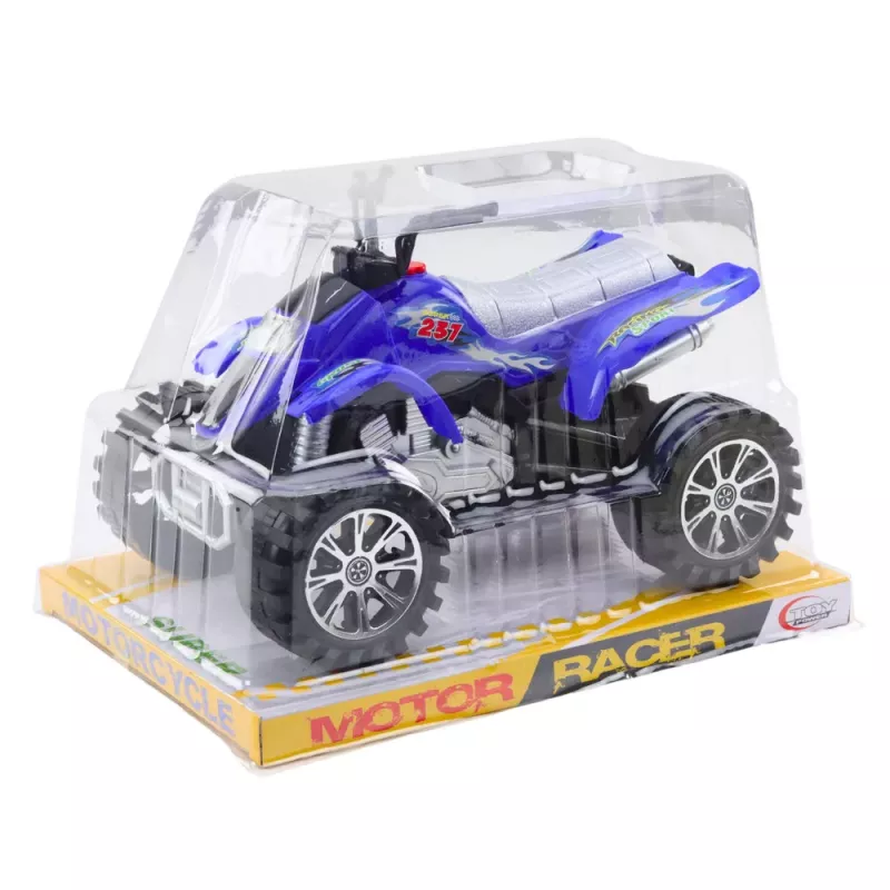 LEAN TOYS Quad todoterreno ruedas con dibujo azul