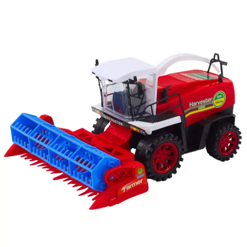 LEAN TOYS Cosechadora agrícola con cabezal de corte rojo