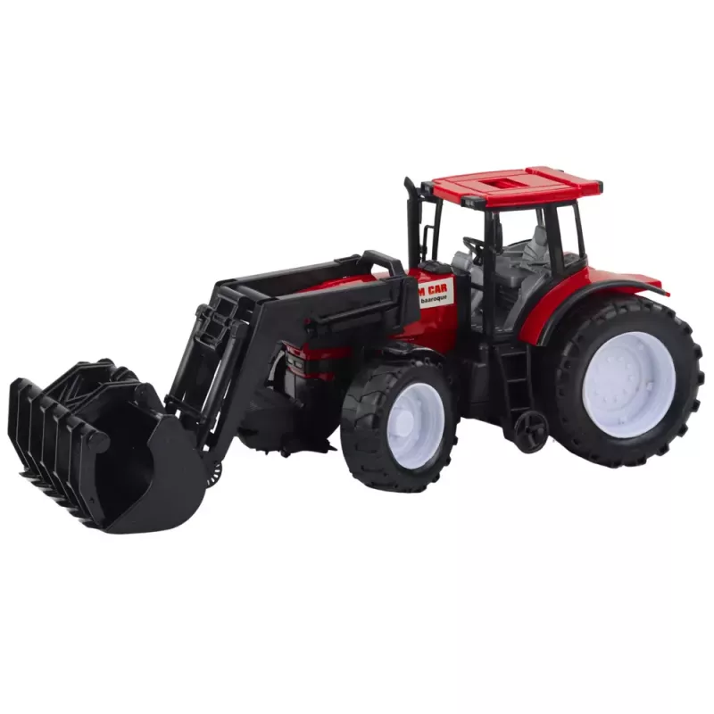 LEAN TOYS Tractor vehículo agrícola con pinza, rojo