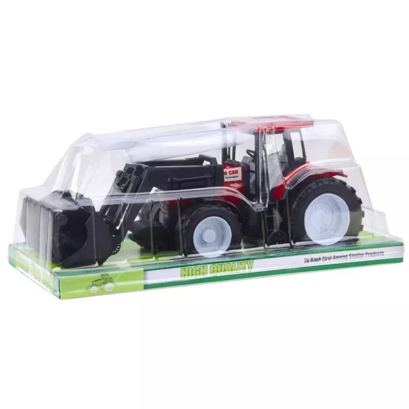 LEAN TOYS Tractor vehículo agrícola con pinza, rojo