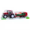 LEAN TOYS Tractor agrícola con remolque verde y heno rojo 62cm