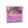 LEAN TOYS Set de mini muñeca en pijama con cama rosa