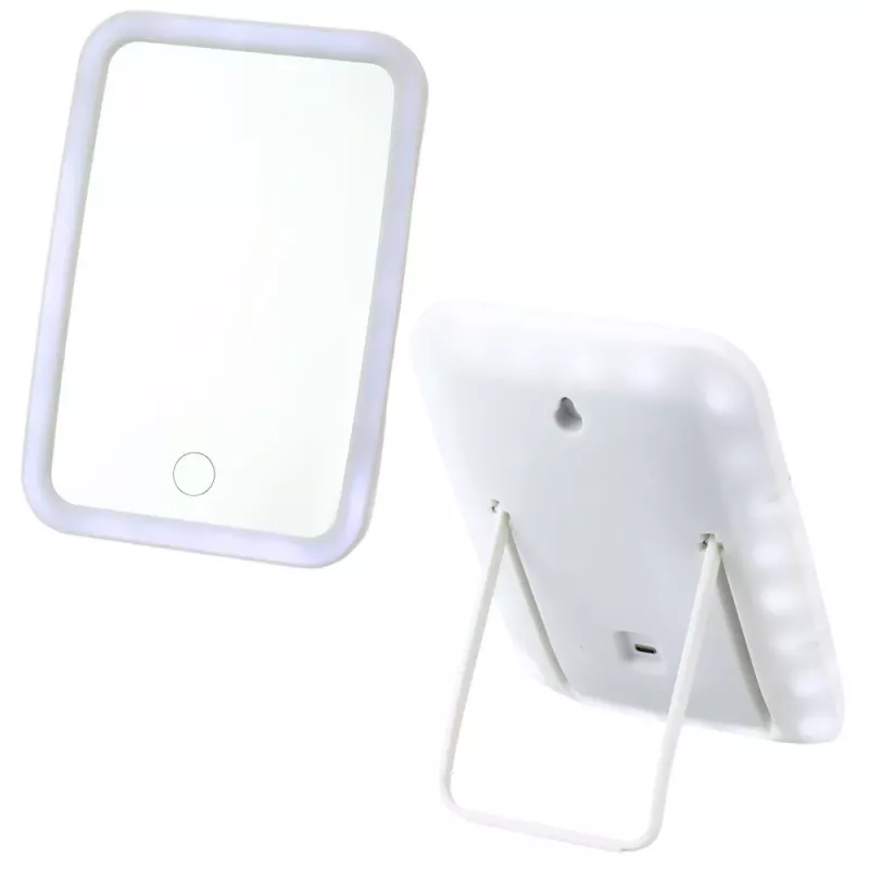 LEAN Espejo de maquillaje iluminado LED inalámbrico blanco