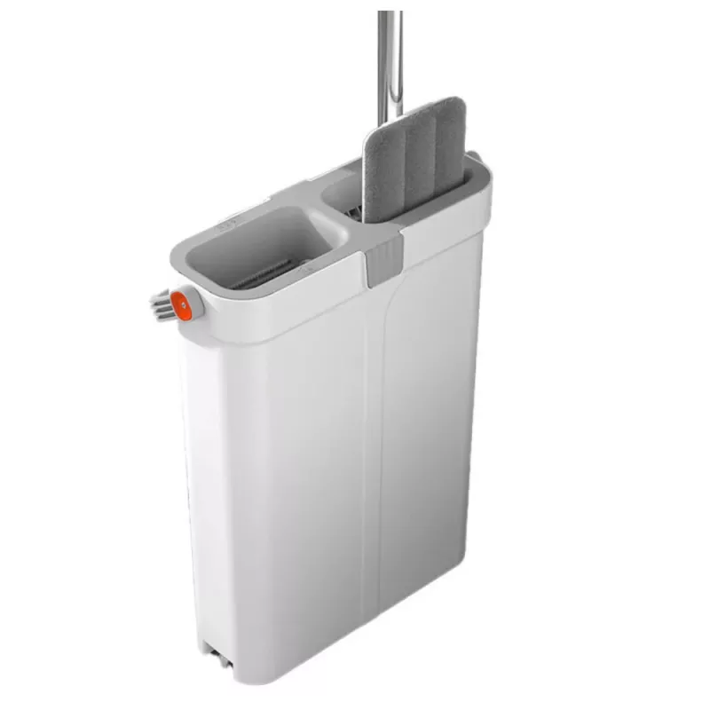 Set de limpieza: cubo de doble cámara, fregona plana de microfibra
