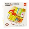 LEAN TOYS Set de manualidades de madera de animales para montar en maletín 59 piezas