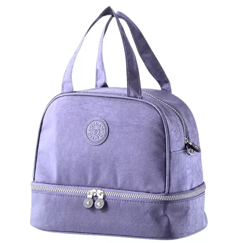 LEAN Bolsa térmica de desayuno con correa ajustable lila 27cm