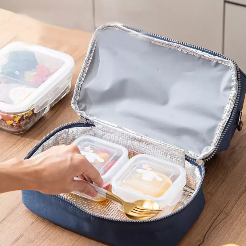 LEAN Bolsa térmica de desayuno con correa ajustable azul 27cm