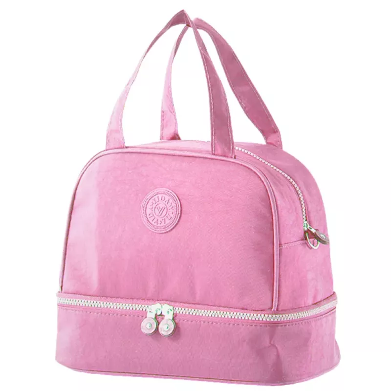 LEAN Bolsa térmica de desayuno con correa ajustable rosa 27cm