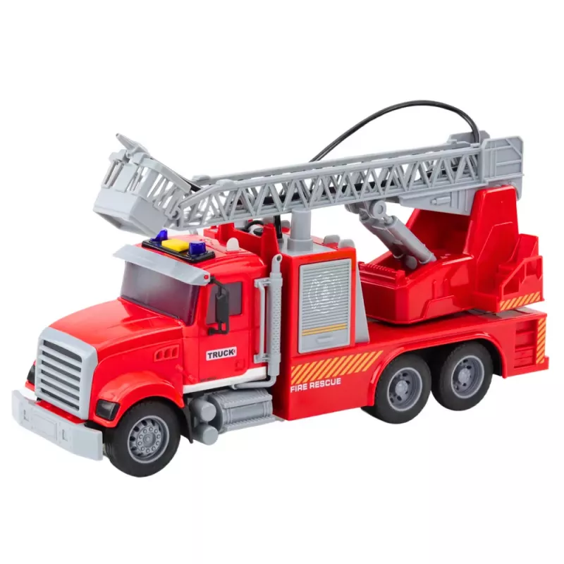 LEAN TOYS Camión de bomberos con escalera, agua, luces y sonidos