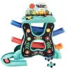 LEAN TOYS Juguete educativo pista de carreras con tobogán de tres niveles