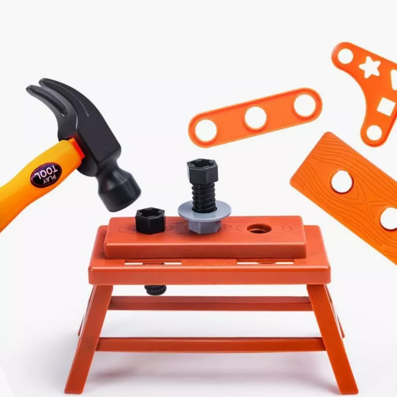 LEAN TOYS Caja de herramientas DIY Set de taladro con batería 55 piezas