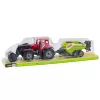 LEAN TOYS Set de tractor con cargador y empacadora agrícola Rojo
