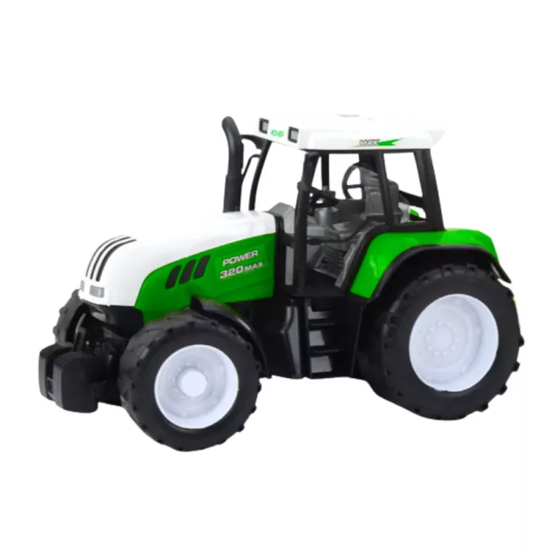 LEAN TOYS Tractor agrícola verde con remolque y mezclador de pienso 50cm