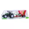 LEAN TOYS Tractor agrícola verde con remolque y mezclador de pienso 50cm