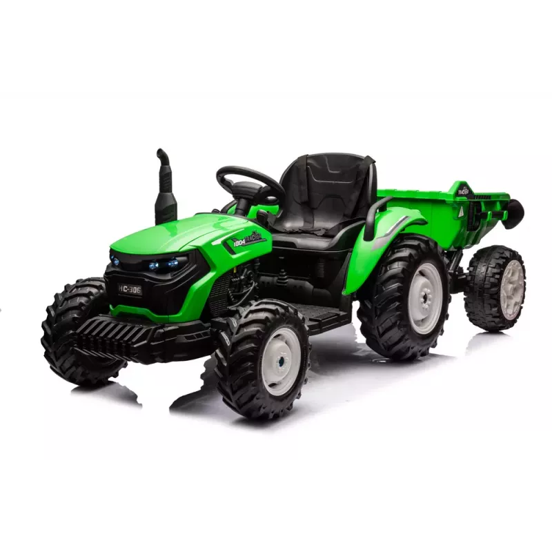 LEAN CARS HC-306 Tractor a batería con remolque Verde claro 24V