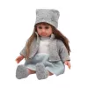 LEAN TOYS Muñeca bebé con vestido azul, sombrero, jersey, guantes - 36,5 cm