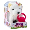 LEAN TOYS Perro interactivo con lazos y correa, camina y ladra, blanco