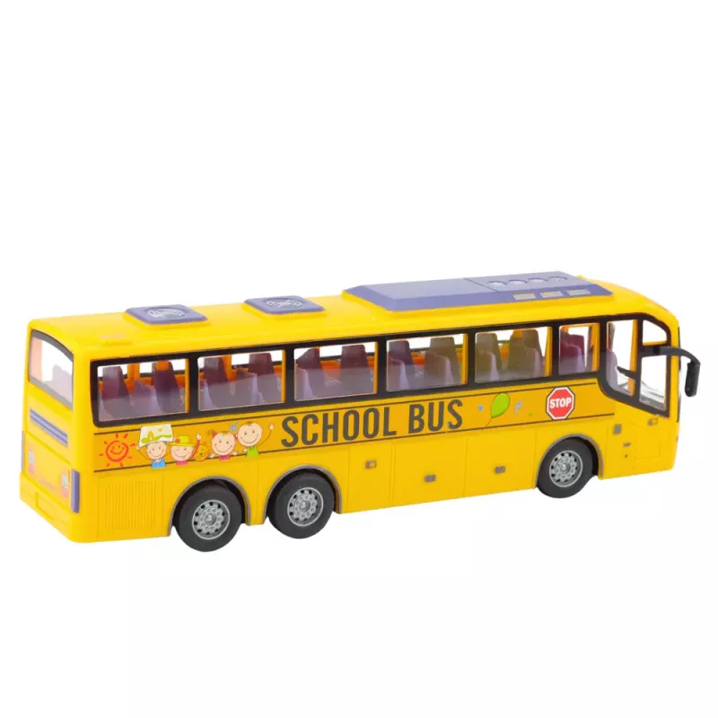 LEAN TOYS Autobús escolar RC 1:30 Mando a distancia con luces Amarillo