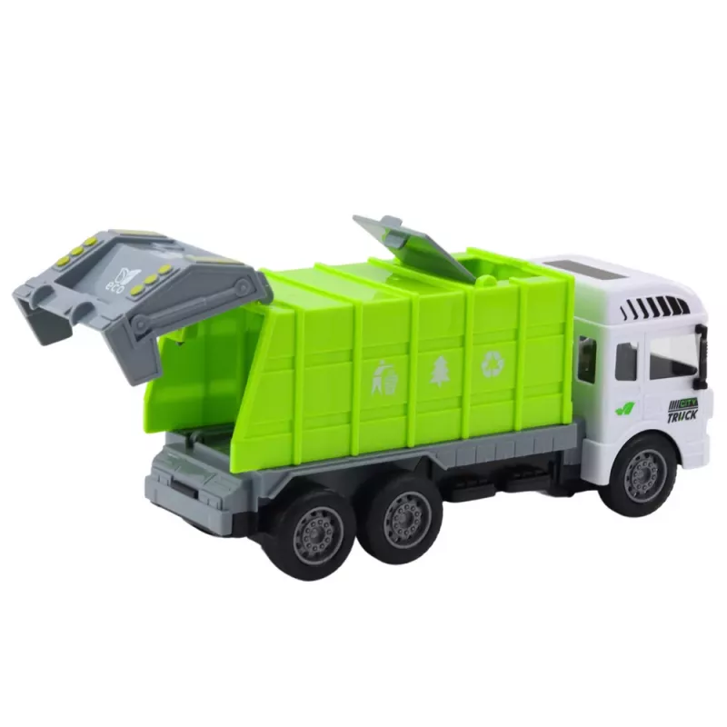 LEAN TOYS Camión de basura RC con mando a distancia Verde claro 1:24