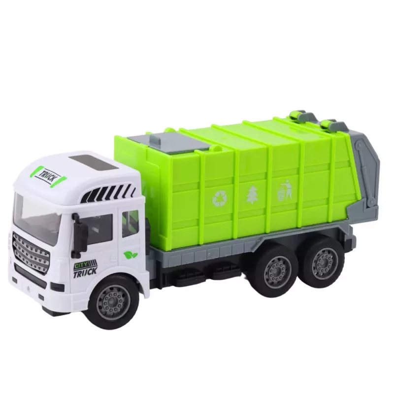 LEAN TOYS Camión de basura RC con mando a distancia Verde claro 1:24