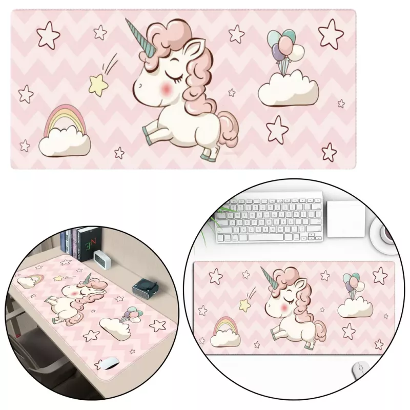 LEAN Alfombrilla de escritorio para teclado con unicornio de goma 80 x 30cm