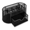 LEAN Organizador de oficina de metal con cajón, negro