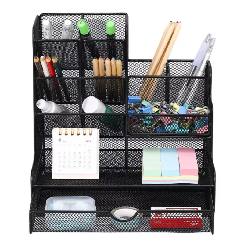 LEAN Organizador de oficina recipiente metal negro