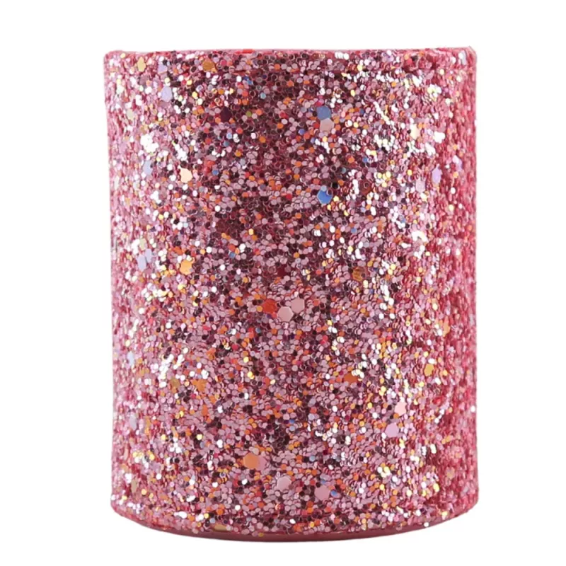 LEAN Recipiente vaso para pinceles y accesorios purpurina rosa
